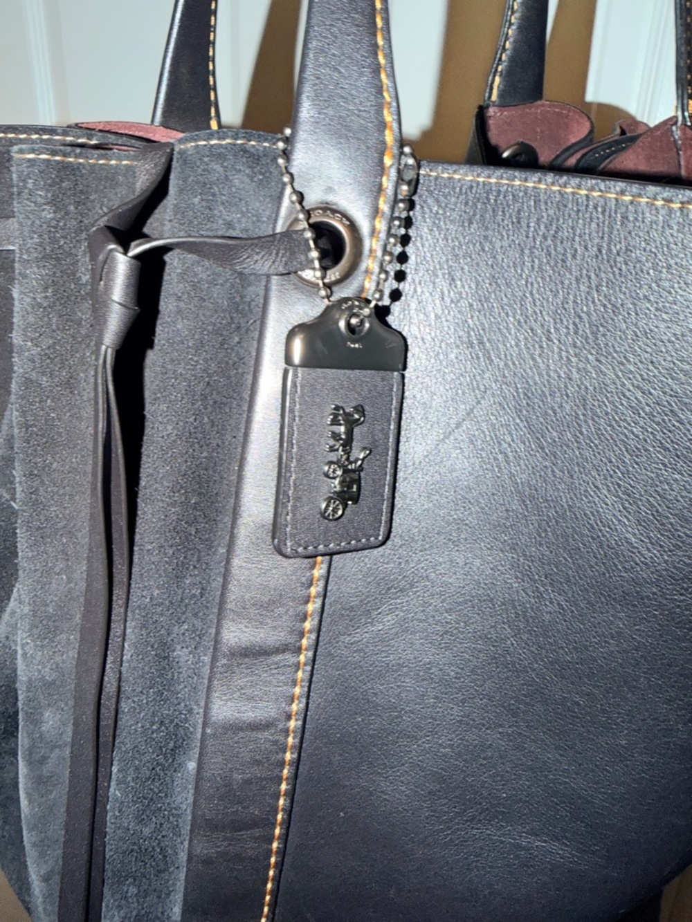 Coach Black Leather Hobo Shoulder Bag - Picture 4 of 6